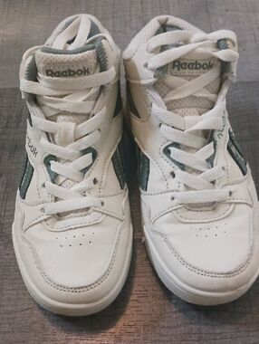 Reebok Kids White and Teal High-Top Sneakers